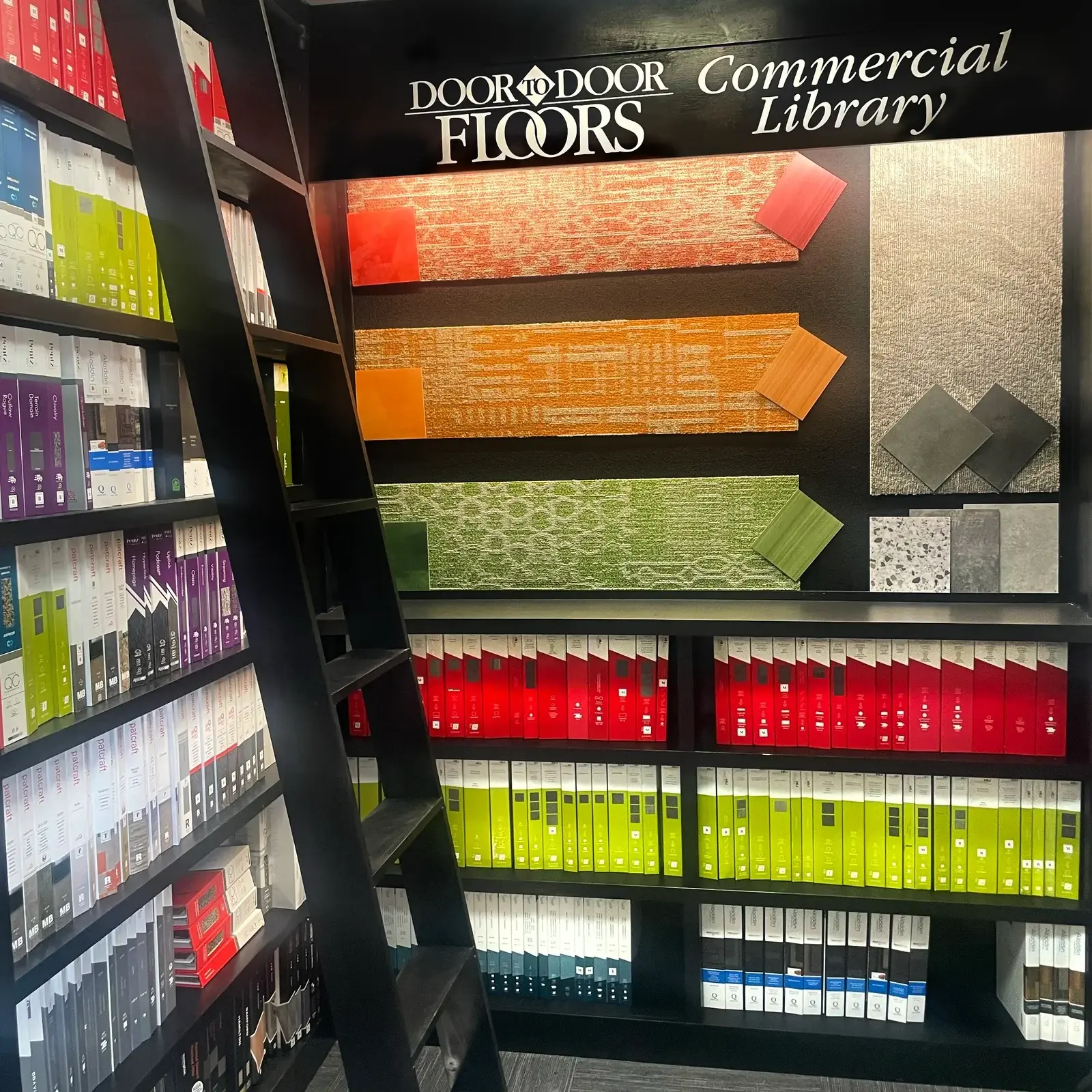 Commercial flooring samples at DOOR TO DOOR FLOORS